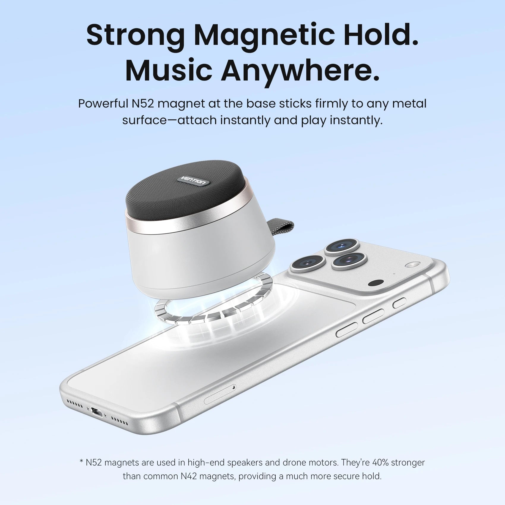 Magnetic Portable Bluetooth Speaker IPX6 Waterproof Mini Shower Speaker Enhanced Bass TWS Stereo Outdoor Speaker Holder