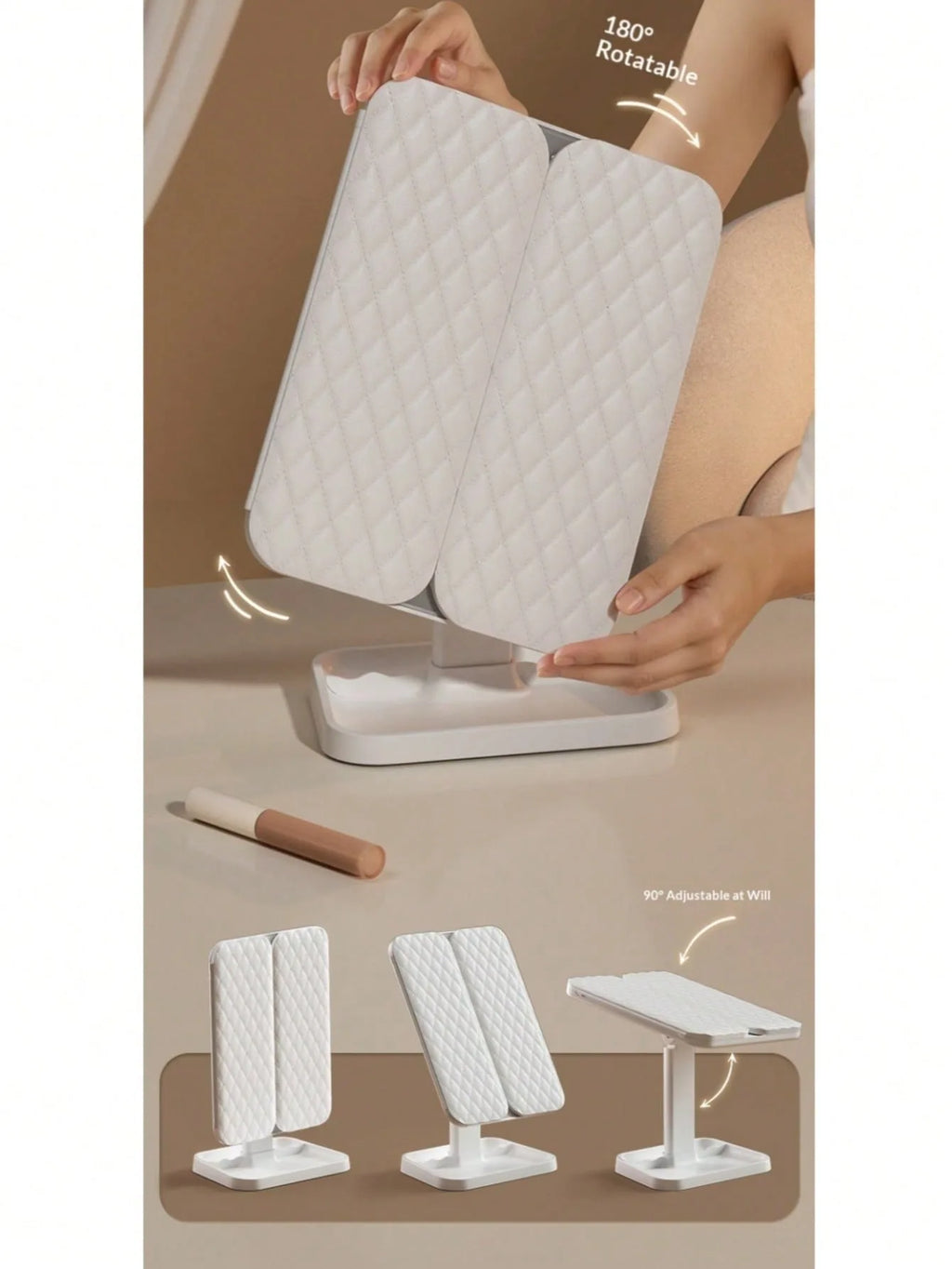 Trifold Makeup Mirror with LED Lights
