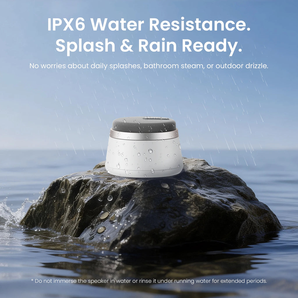 Magnetic Portable Bluetooth Speaker IPX6 Waterproof Mini Shower Speaker Enhanced Bass TWS Stereo Outdoor Speaker Holder