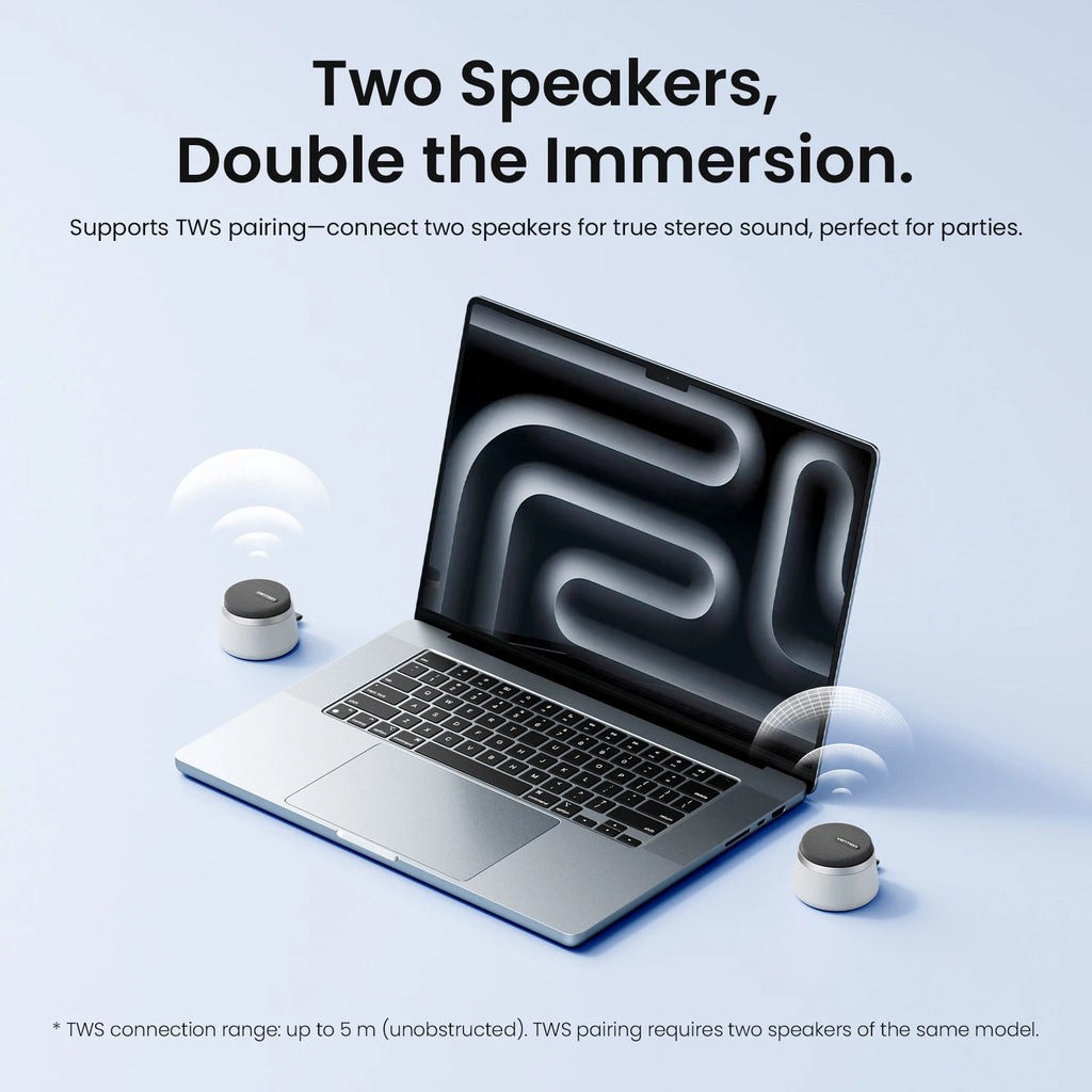 Magnetic Portable Bluetooth Speaker IPX6 Waterproof Mini Shower Speaker Enhanced Bass TWS Stereo Outdoor Speaker Holder