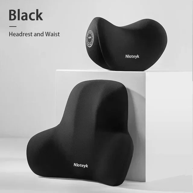 Car Memory Foam Lumbar Support Cushion, Polyester Fabric, Anti-Slip, Washable, Ergonomic Design, Slow Rebound Memory Material