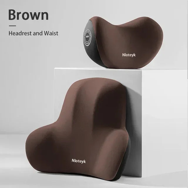 Car Memory Foam Lumbar Support Cushion, Polyester Fabric, Anti-Slip, Washable, Ergonomic Design, Slow Rebound Memory Material