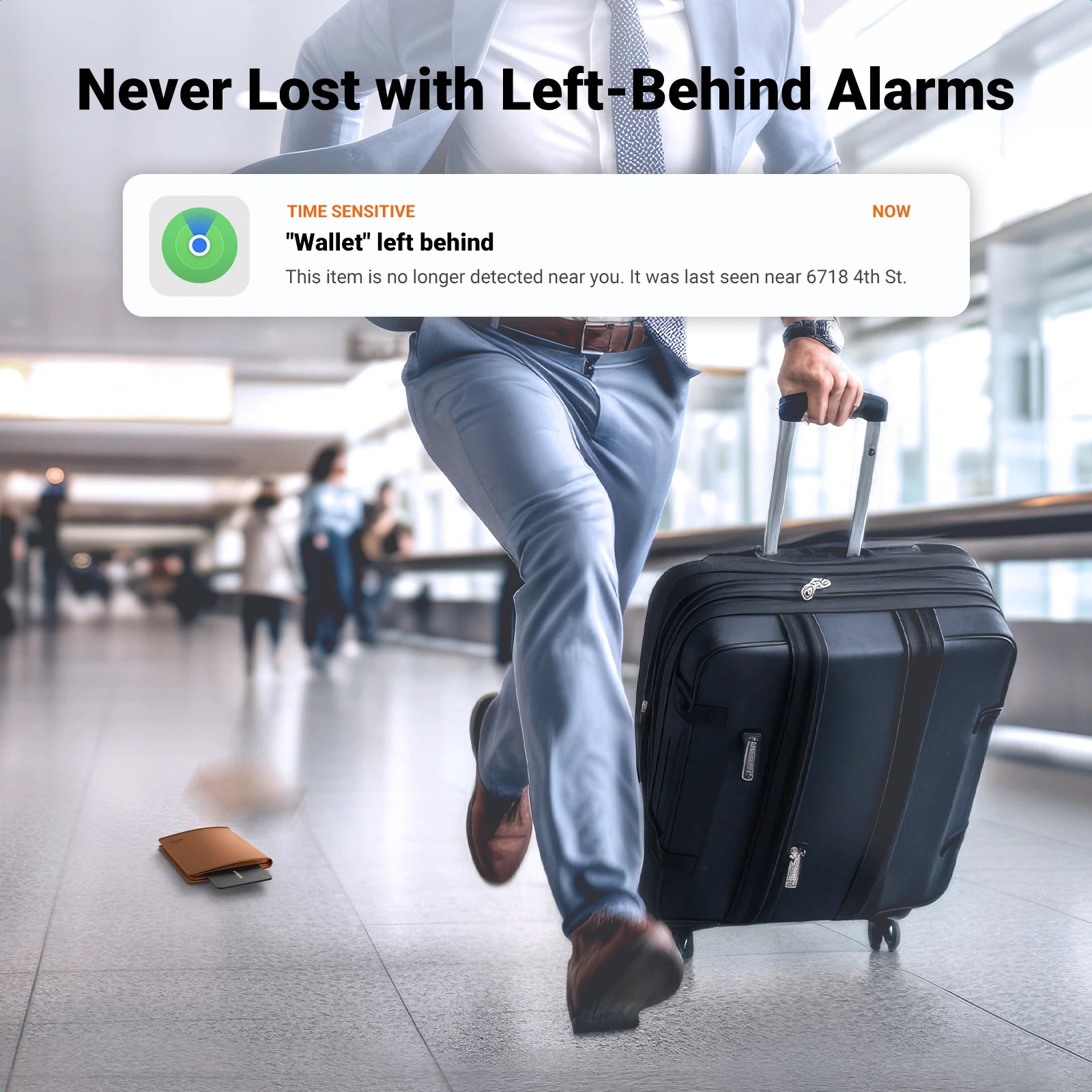 (IOS ONLY) Rechargeable Wallet Finder, Smart Bluetooth Tracker Card and Item Locator for Luggage Tags Passports with Apple Find My App (Only iOS)